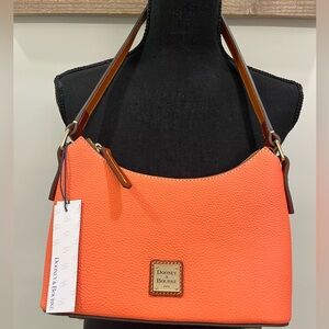 NWT Dooney & Bourke Pebble Grain Leather Baguette Bag Coral